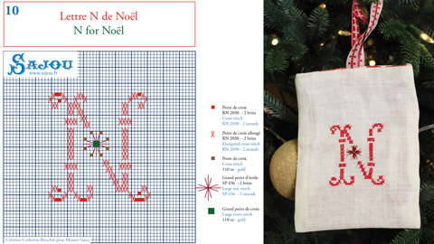 Vorlage 10: Buchstabe N von Noël Sajou Adventskalender